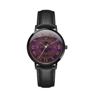 No.27 Witchcraft Black and Purple on a Black Leather Strap