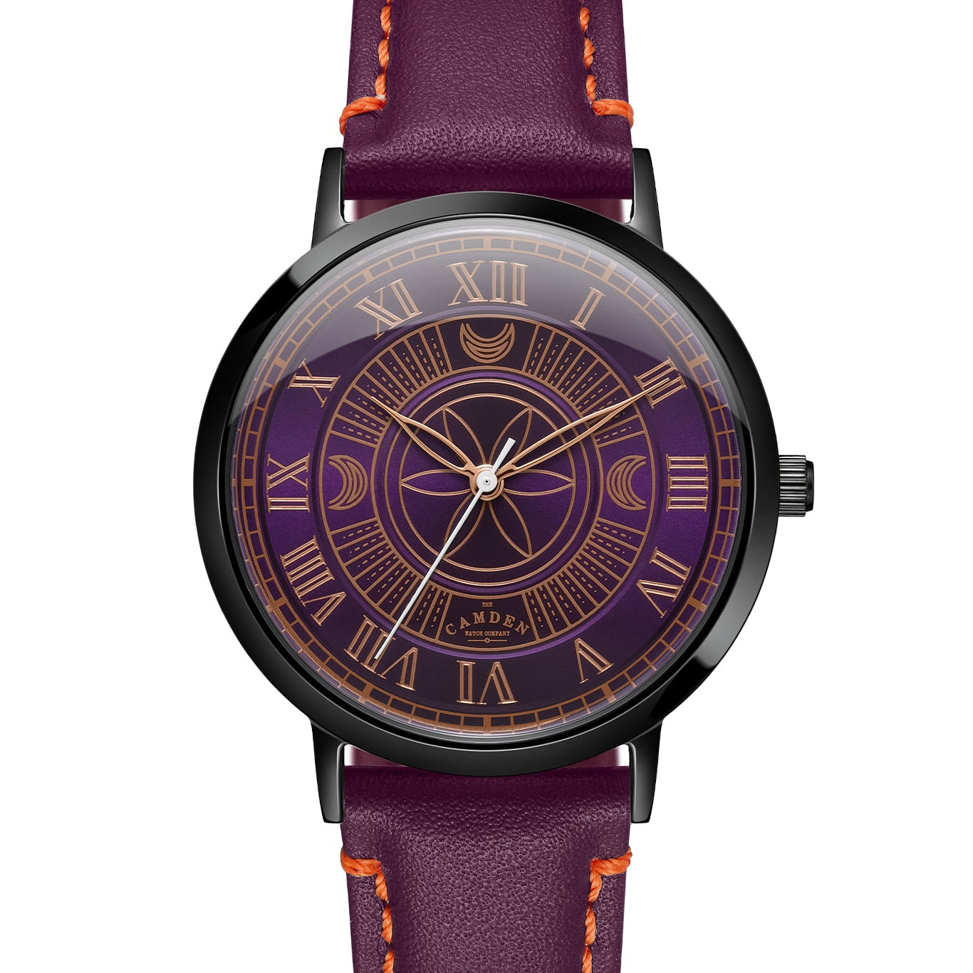 No.27 Witchcraft Black and Purple on a Purple Italian Leather Strap
