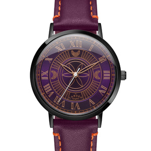 No.27 Witchcraft Black and Purple on a Purple Italian Leather Strap