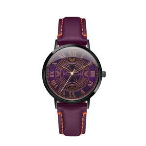 No.27 Witchcraft Black and Purple on a Purple Italian Leather Strap