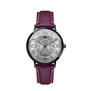 No.27 Witchcraft Black and Steel on a Purple Italian Leather Strap