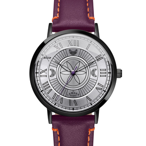 No.27 Witchcraft Black and Steel on a Purple Italian Leather Strap