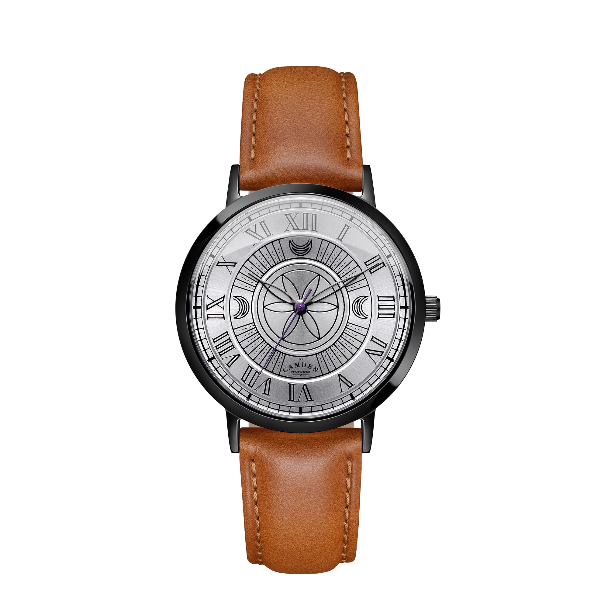 No.27 Witchcraft Black and Silver on a Tan Leather Strap