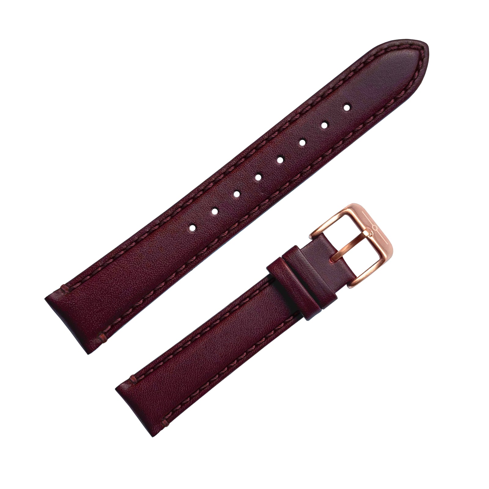 No.274 Italian Leather Oxblood and Rose Gold Strap