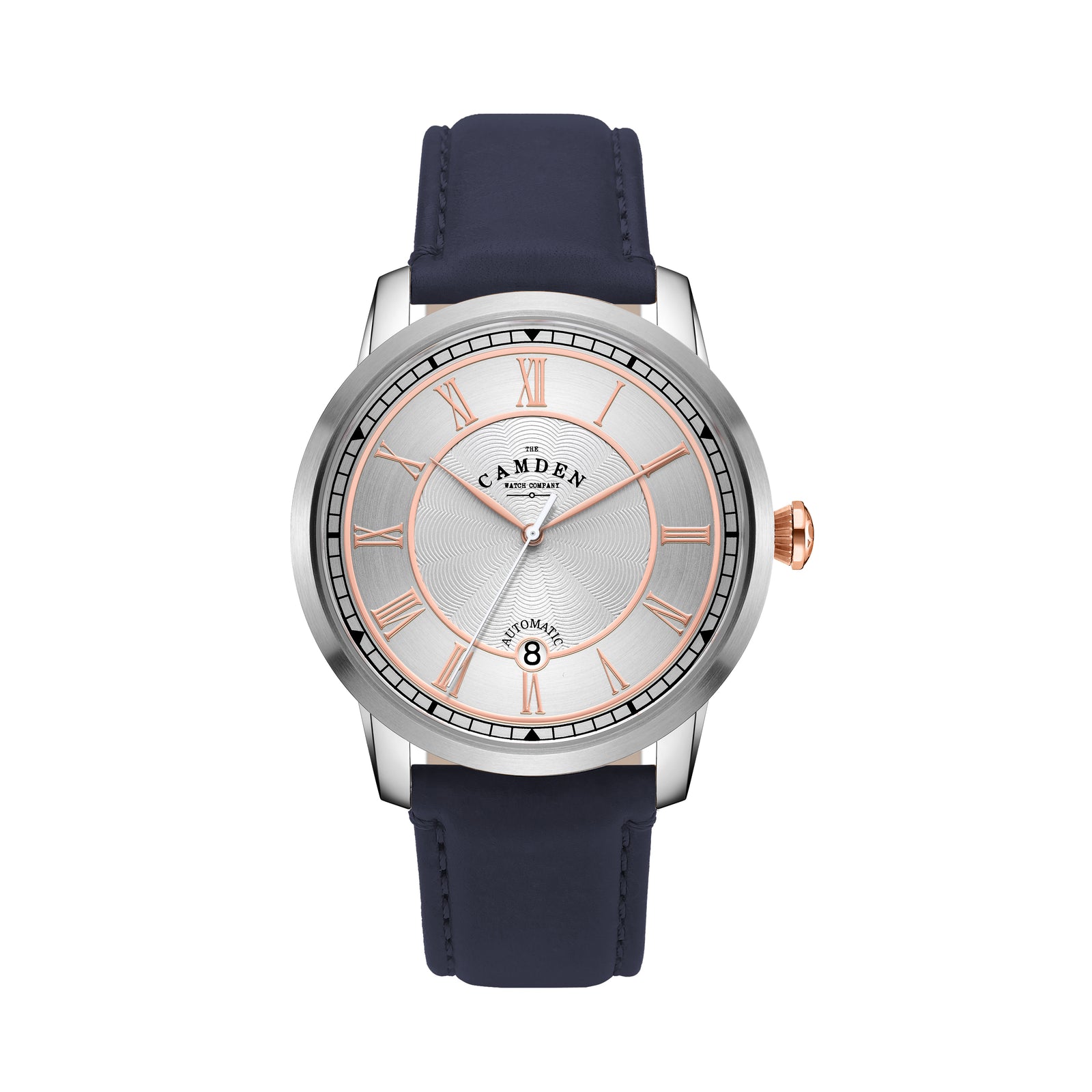 No.29 Automatic Steel and Rose Gold on Navy Italian Leather