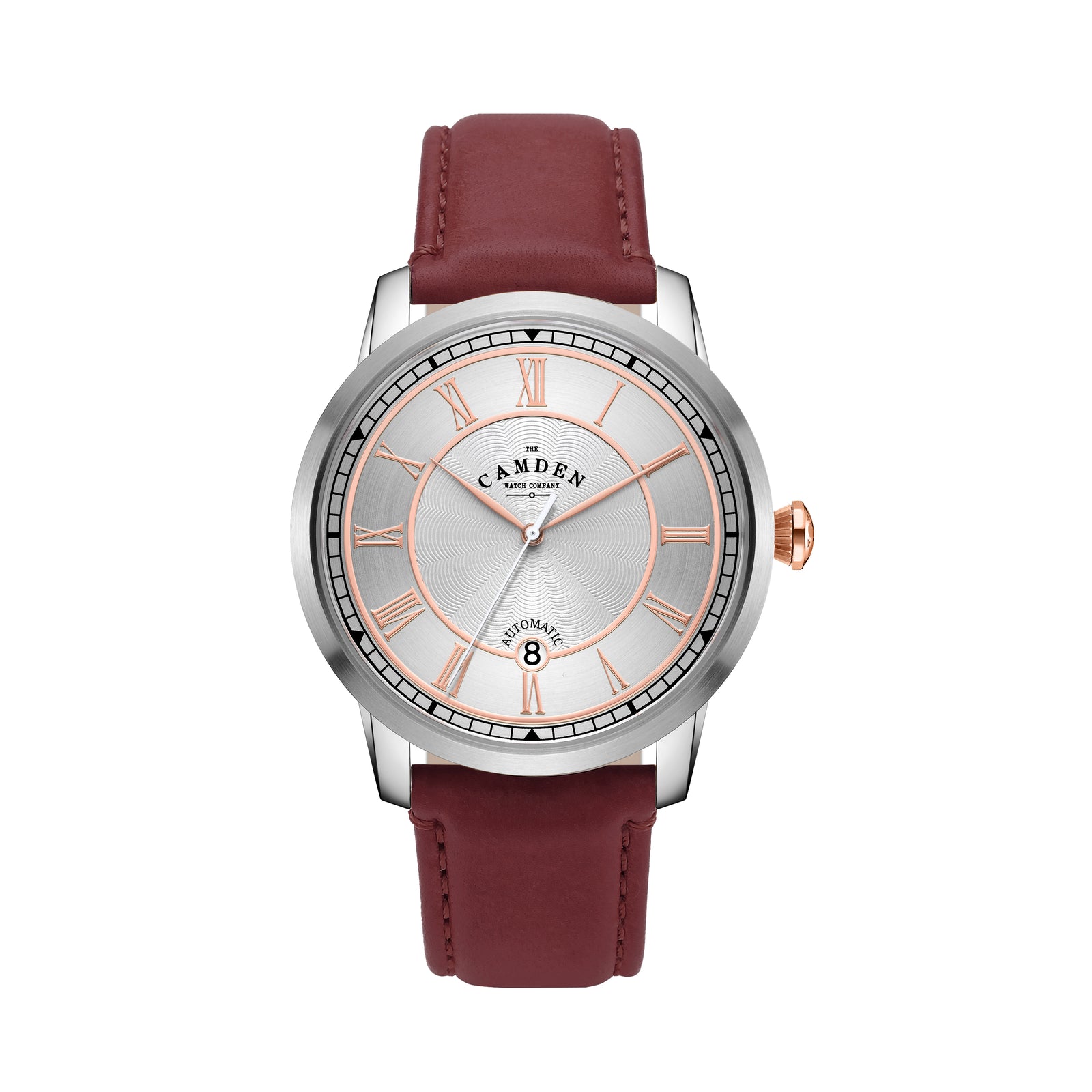 No.29 Automatic Steel and Rose Gold on Oxblood Italian Leather
