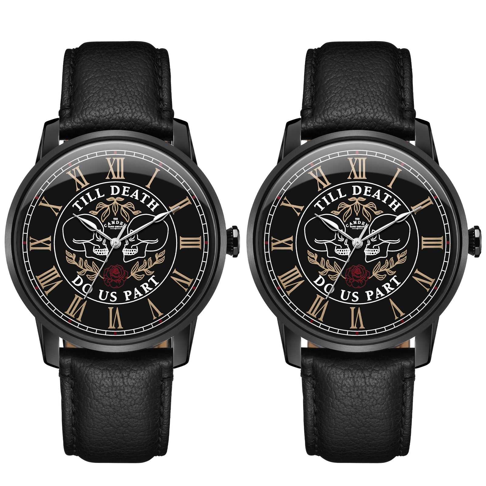 Till Death HIS AND HIS on a Black Leather Strap