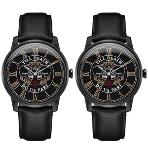 Till Death HIS AND HIS on a Black Leather Strap