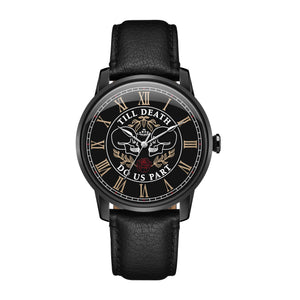 Till Death HIS AND HIS on a Black Leather Strap