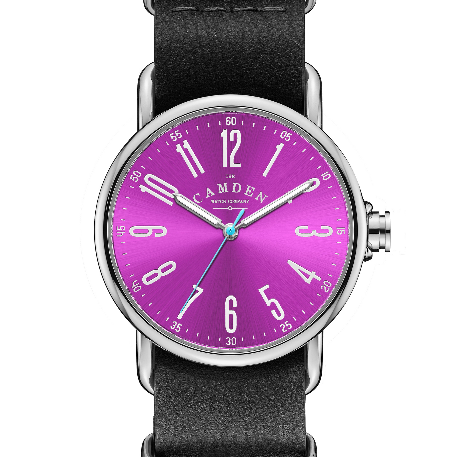 SMALL No.88 Steel and Pink on Black Leather