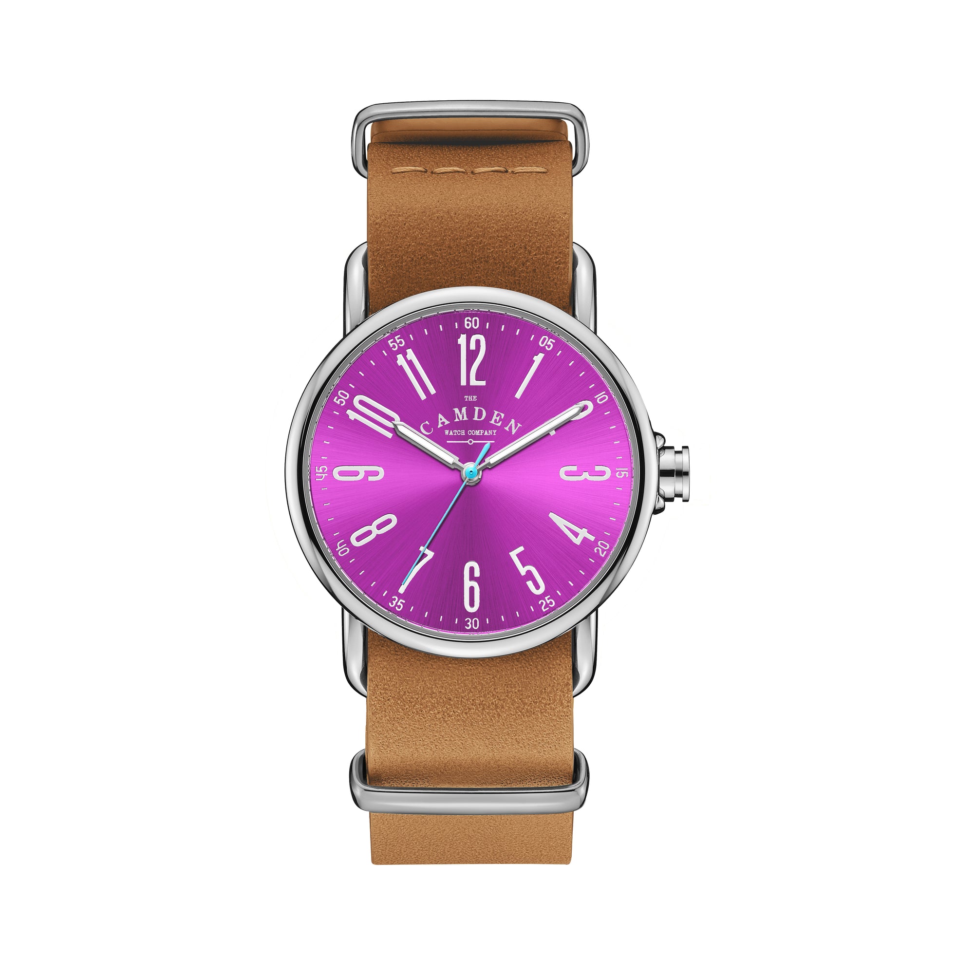 SMALL No.88 Steel and Pink on Tan Leather