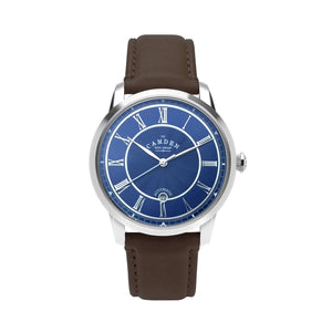 No.29 Automatic Steel, Navy and Brown