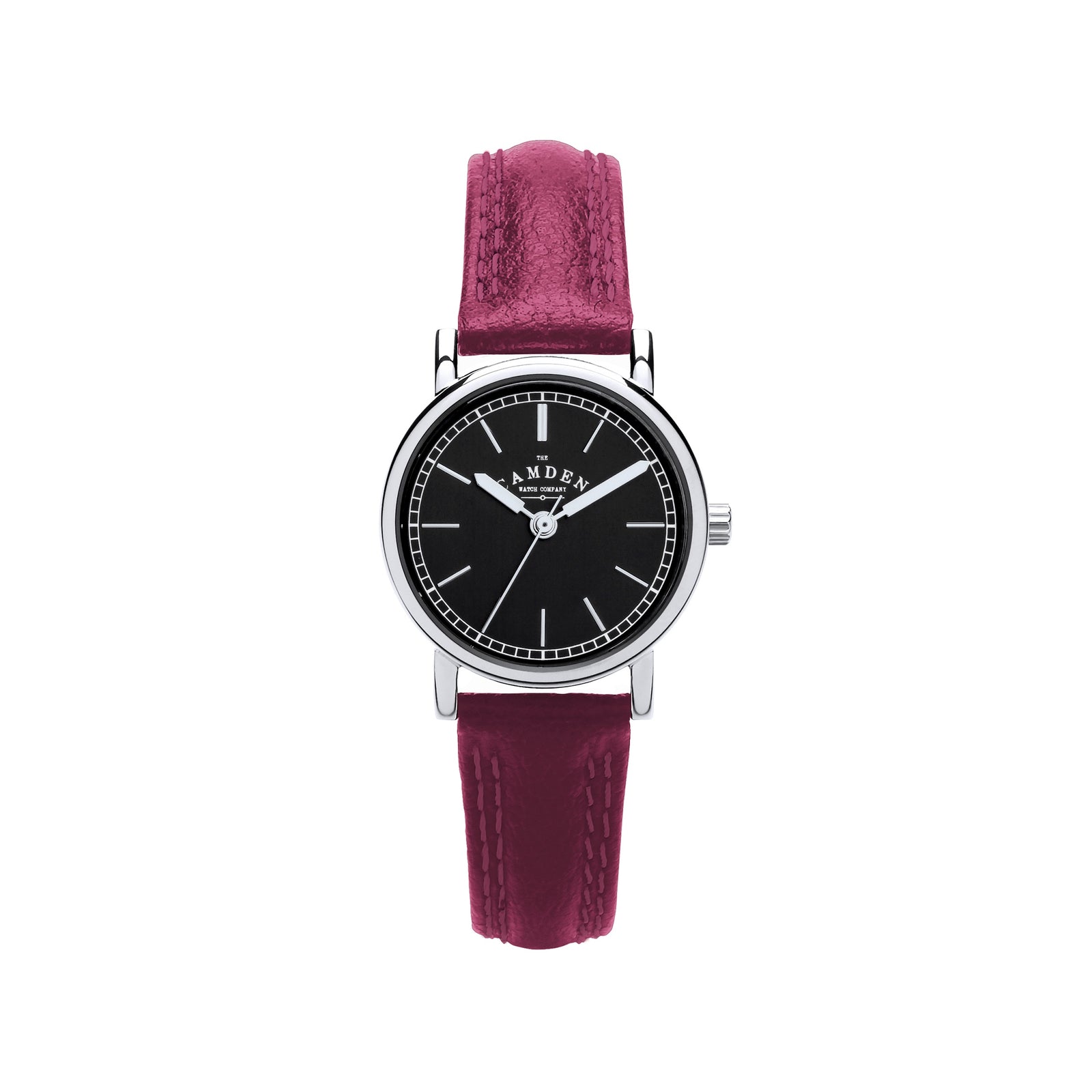 No.24 Steel and Black on Oxblood Leather