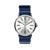 Camden Watch Company Steel Unisex Watch with Navy Blue Leather Strap