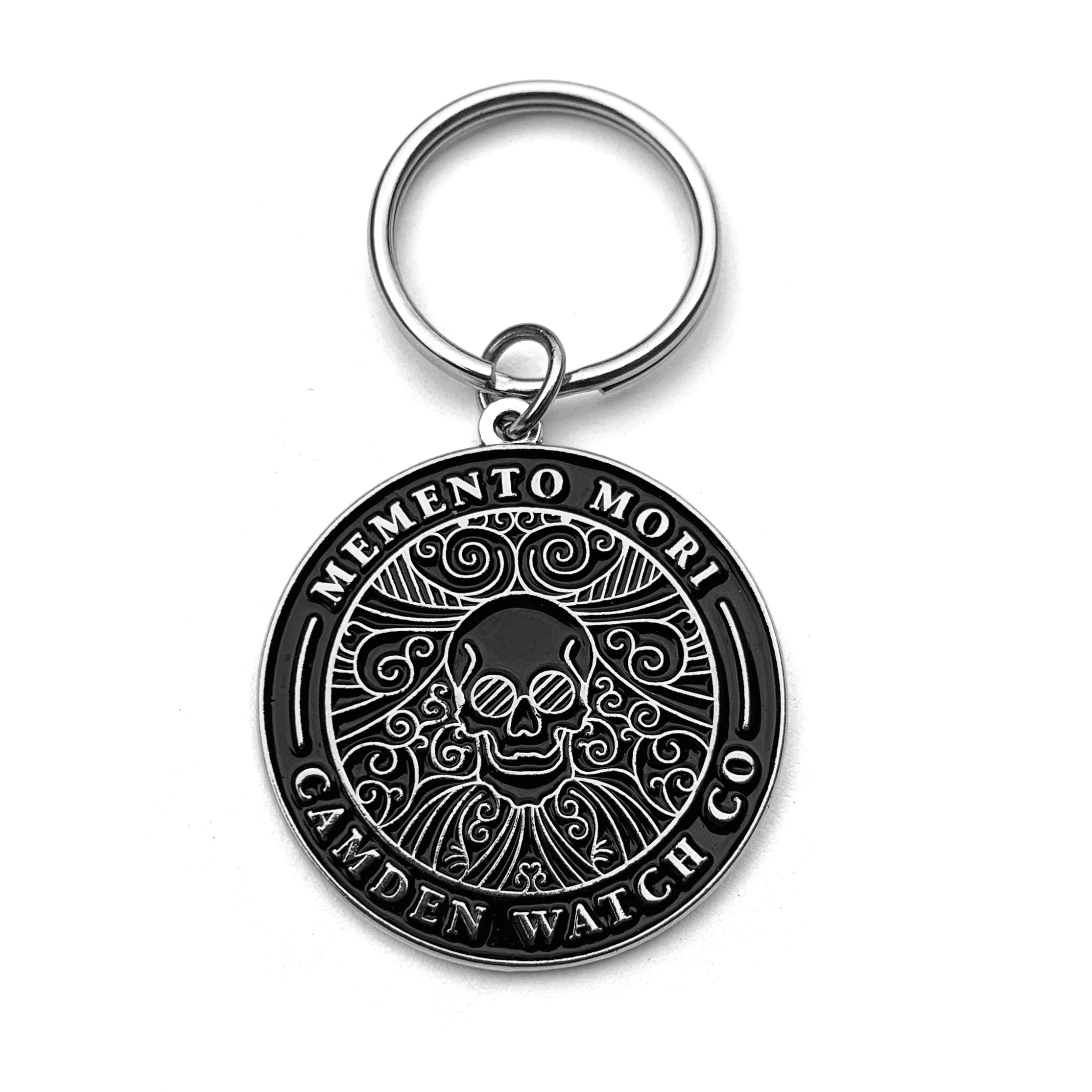 Memento Mori Black Enamel Skull Keyring - The Camden Watch Company
