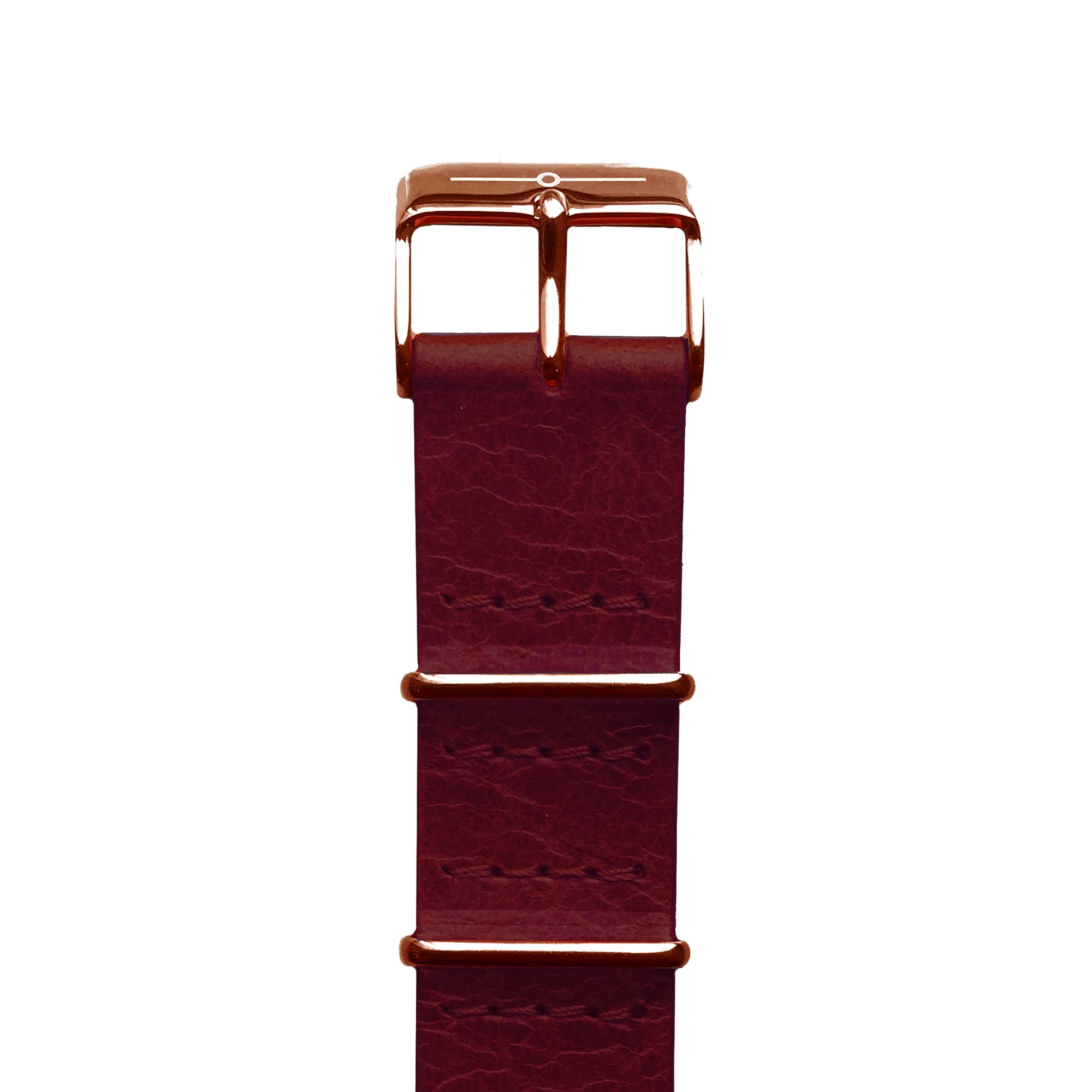 Oxblood Leather and Rose Gold NATO The Camden Watch Company