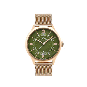 No.274 Automatic rose gold, green and mesh