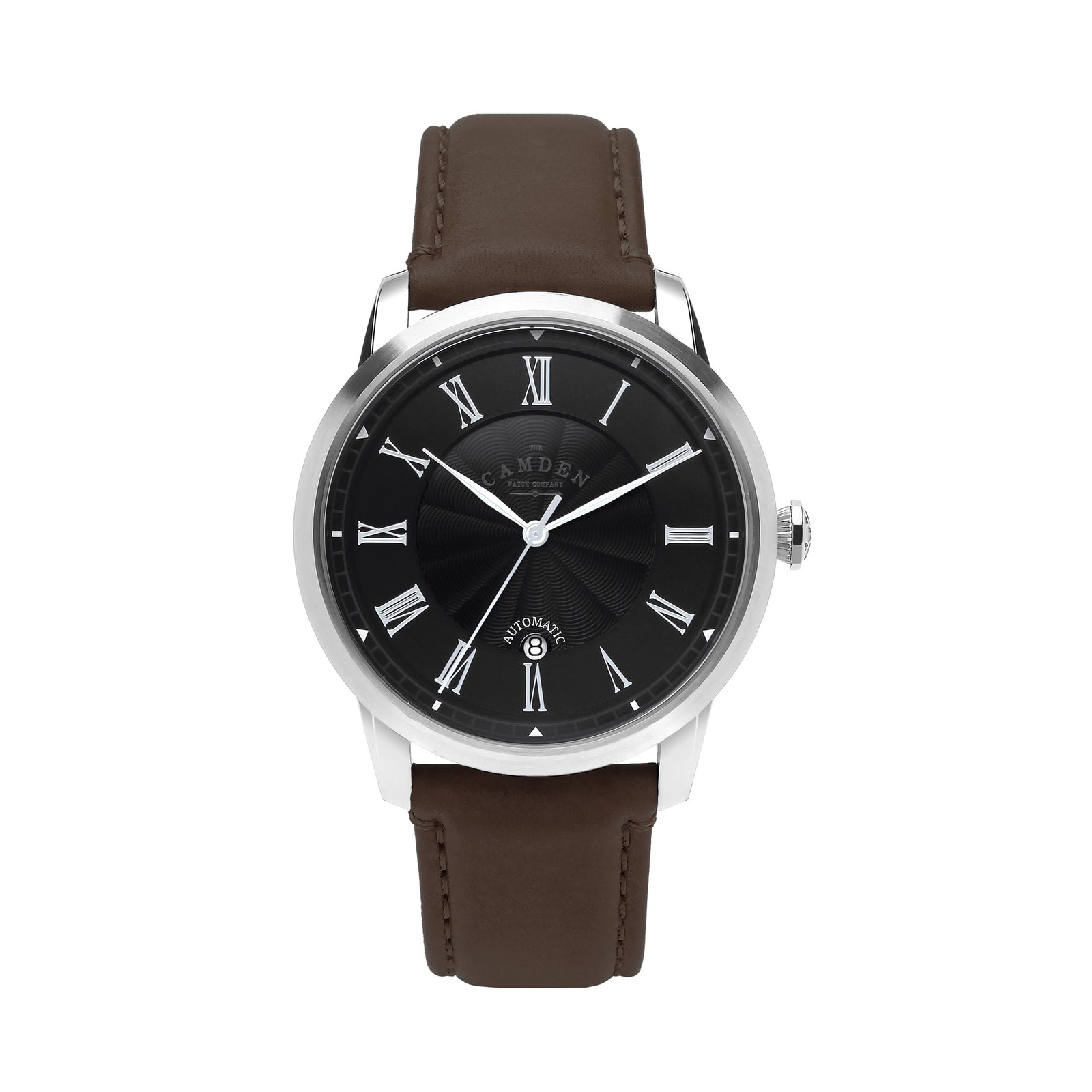 No.29 Automatic Steel and Black on Brown Italian Leather