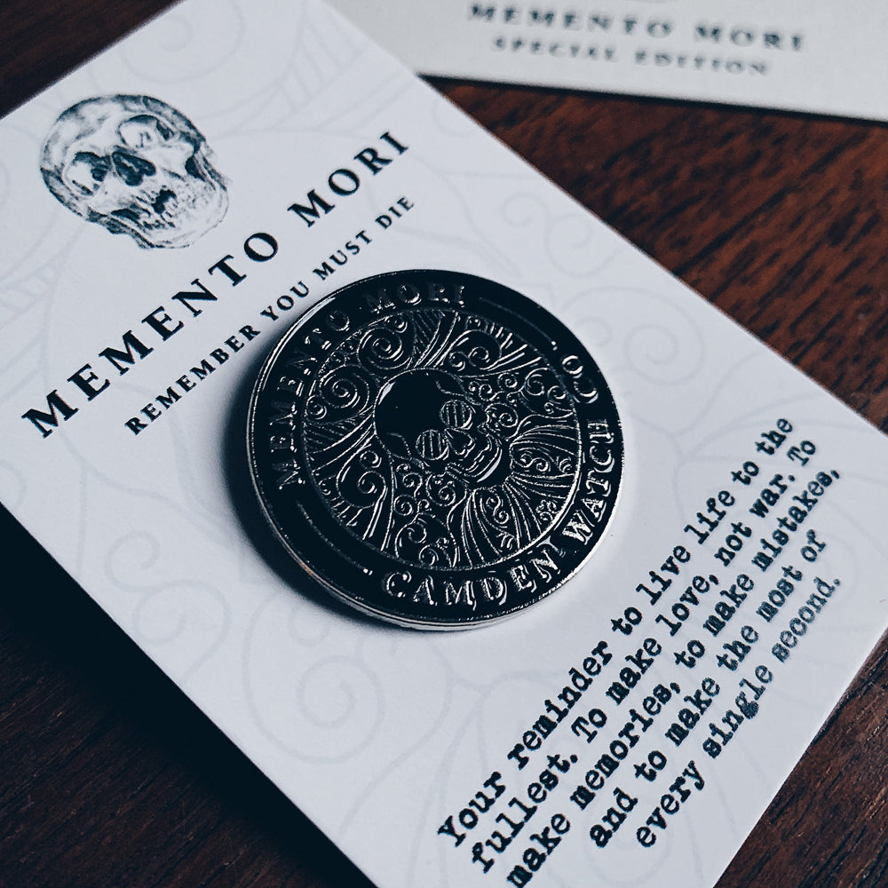 Memento Mori Enamel Badge