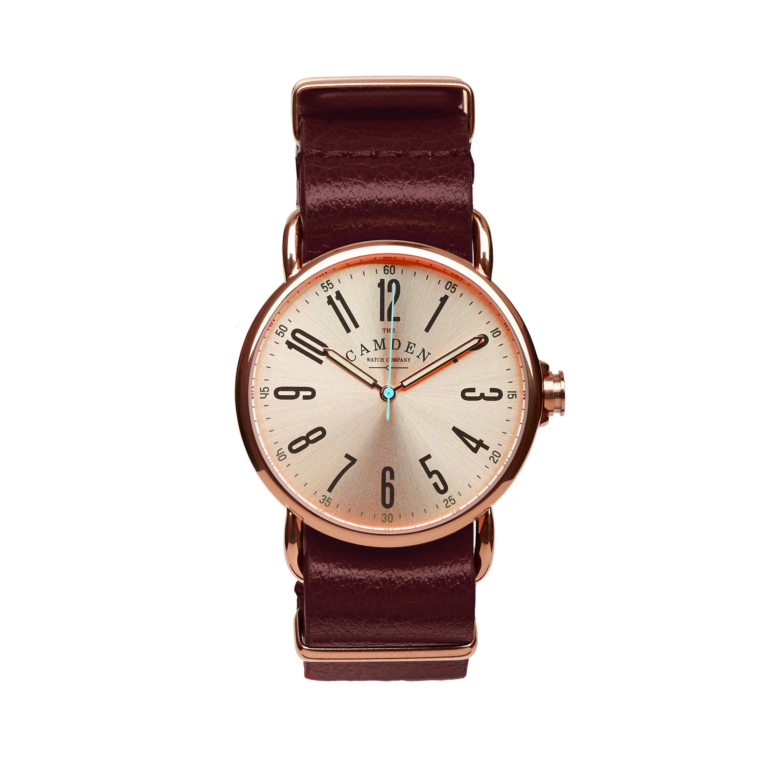 Rose Gold Oxblood Leather Watch Strap Oxblood Leather And Rose