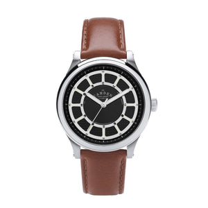 No.253 Unisex Watch Steel and Tan Leather Strap