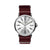 Camden Watch Company Steel Unisex Watch with Oxblood Red Leather Strap