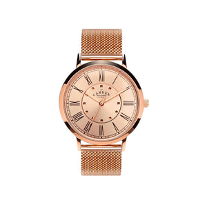ROSE GOLD No.27 WATCH WITH ROSE GOLD DIAL AND MESH BRACELET.