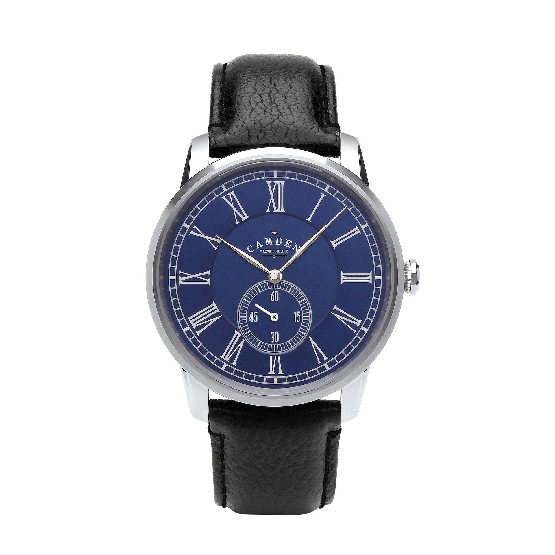 Gents Classic British Watch with Black Strap and Blue Face