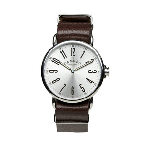 No.88 Unisex Steel And Brown Leather Watch 