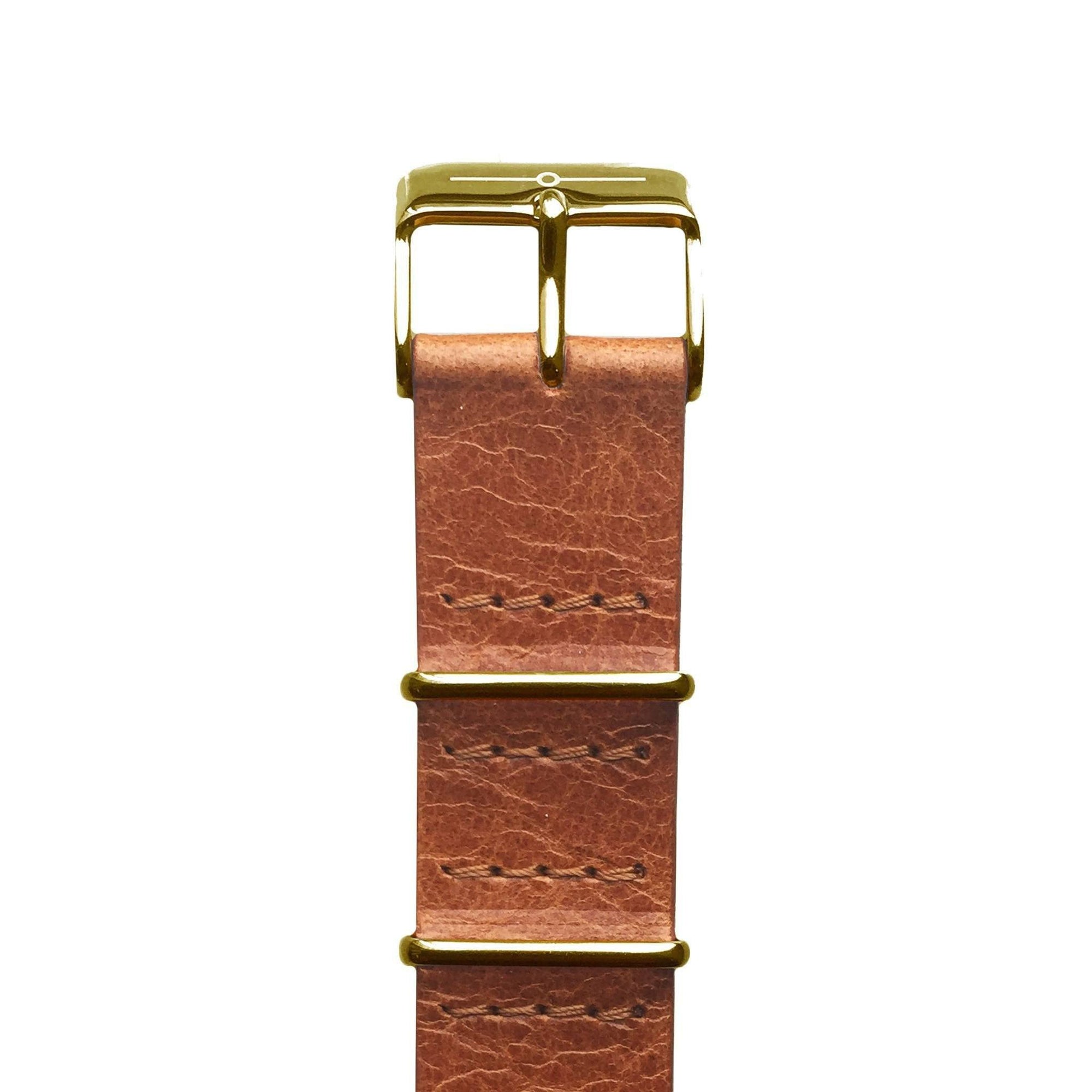 Strap - Tan Leather And Gold NATO